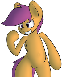 Size: 2809x3500 | Tagged: safe, artist:color-spark, character:scootaloo, species:pegasus, species:pony, belly button, bipedal, female, solo