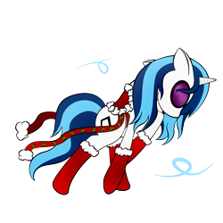Size: 2000x2000 | Tagged: safe, artist:zomgitsalaura, character:dj pon-3, character:vinyl scratch, christmas, female, high res, simple background, solo, transparent background