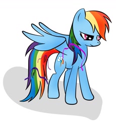 Size: 1249x1360 | Tagged: safe, artist:zomgitsalaura, character:rainbow dash, female, ribbon, simple background, solo, white background