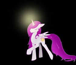 Size: 1998x1713 | Tagged: safe, artist:zomgitsalaura, character:princess celestia, black background, female, filly, pink-mane celestia, simple background, solo, younger