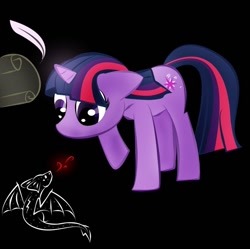 Size: 800x798 | Tagged: safe, artist:zomgitsalaura, character:twilight sparkle, black background, female, filly, simple background, solo