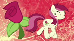 Size: 2560x1440 | Tagged: safe, artist:huskyfan, artist:ocarina0ftimelord, character:roseluck, cutie mark, female, happy, smiling, solo, vector, wallpaper