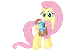 Size: 1200x900 | Tagged: safe, artist:s.guri, character:fluttershy, character:rainbow dash, cute, filly, saddle bag, simple background, transparent background, vector