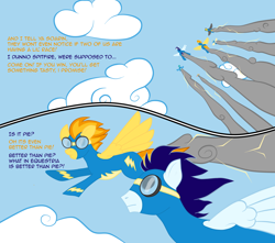 Size: 2200x1944 | Tagged: safe, artist:taharon, character:misty fly, character:soarin', character:spitfire, comic:the wonderbolts, comic, explicit series, grimdark series, wonderbolts