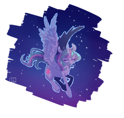 Size: 2508x2390 | Tagged: safe, artist:tomat-in-cup, character:twilight sparkle, character:twilight sparkle (alicorn), species:alicorn, species:pony, eyes closed, female, mare, night, simple background, solo, spread wings, stars, transparent background, wings