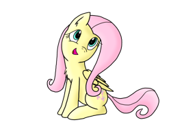 Size: 2048x1536 | Tagged: safe, artist:prismaticstars, character:fluttershy, female, happy, open mouth, simple background, sitting, smiling, solo, transparent background