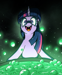 Size: 1000x1200 | Tagged: safe, artist:tehflah, character:twilight sparkle, cauldron, female, mlpgdraws, ooze, open mouth, solo, summoning