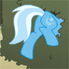 Size: 100x100 | Tagged: safe, artist:foxbeast, character:trixie, species:pony, species:unicorn, animated, bush, butt, butt only, buttstuck, female, hoofy-kicks, plot, recolor, solo, stuck, the great and powerful ass
