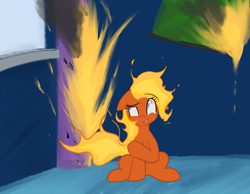 Size: 1549x1199 | Tagged: safe, artist:acharmingpony, oc, oc only, browser ponies, fire, firefox, ponified, solo