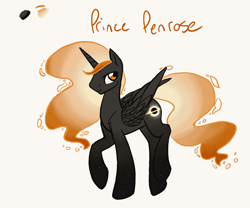 Size: 1200x1000 | Tagged: safe, artist:hippykat13, oc, oc only, oc:prince penrose, species:alicorn, species:pony, alicorn oc, black hole, black hole pony, gradient hair, looking away, ponified, simple background