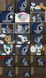 Size: 2325x3912 | Tagged: safe, artist:reitanna-seishin, character:cloudy quartz, character:igneous rock pie, character:marble pie, oc, oc:minkie pie, fanfic:muffins, crying, fanfic art, female, filly, foal, quartzrock