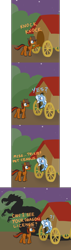 Size: 1250x4400 | Tagged: safe, artist:ambrosebuttercrust, character:trixie, oc, oc:stripes, species:dragon, species:pony, species:unicorn, ask, ask toola roola, clothing, comic, female, hat, mare, tumblr, wagon