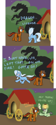 Size: 1280x2844 | Tagged: safe, artist:ambrosebuttercrust, character:trixie, oc, oc:little emerald, oc:stripes, species:dragon, species:pony, species:unicorn, ask, ask toola roola, clothing, comic, female, hat, mare, tumblr, wagon