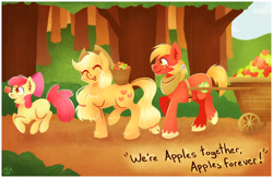 Size: 900x586 | Tagged: safe, artist:steveholt, character:apple bloom, character:applejack, character:big mcintosh, species:earth pony, species:pony, male, stallion