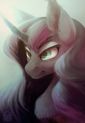 Size: 1104x1600 | Tagged: safe, artist:locksto, character:princess luna, chest fluff, ear fluff, female, nose wrinkle, portrait, solo