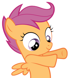 Size: 3000x3300 | Tagged: safe, artist:reginault, character:scootaloo, species:pegasus, species:pony, cute, cutealoo, female, high res, hooves out, simple background, solo, transparent background, vector