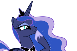Size: 8533x5667 | Tagged: safe, artist:s.guri, character:princess luna, episode:bloom and gloom, g4, my little pony: friendship is magic, absurd resolution, amused, cute, female, lidded eyes, princess luna is amused, simple background, smiling, smirk, smugluna, solo, transparent background, vector
