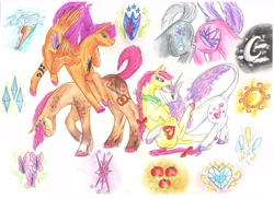 Size: 7014x5100 | Tagged: safe, artist:dawn22eagle, character:apple bloom, character:babs seed, character:diamond tiara, character:scootaloo, character:silver spoon, character:sweetie belle, species:classical unicorn, species:pegasus, species:pony, ship:silvertiara, ship:sweetiebloom, absurd resolution, cutie mark, cutie mark crusaders, female, headcanon, leonine tail, lesbian, scootababs, shipping, tail feathers, traditional art