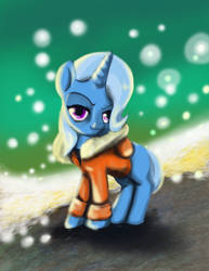 Size: 2550x3300 | Tagged: safe, artist:gunslingerpen, character:trixie, species:pony, species:unicorn, clothing, female, jacket, mare, solo