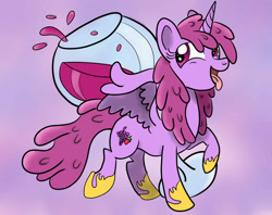 Size: 1003x796 | Tagged: safe, artist:theartistsora, character:berry punch, character:berryshine, species:alicorn, species:pony, alicornified, berrycorn, everyone is an alicorn, female, princess, solo, xk-class end-of-the-world scenario