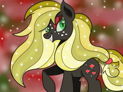 Size: 1024x768 | Tagged: safe, artist:theartistsora, character:applejack, character:nightmare applejack, female, grin, looking at you, nightmarified, solo