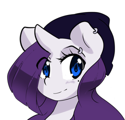 Size: 1280x1227 | Tagged: safe, artist:acharmingpony, character:rarity, clothing, ear piercing, eyebrow piercing, female, hat, piercing, solo
