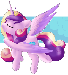 Size: 1280x1397 | Tagged: safe, artist:rue-willings, character:princess cadance, eyes closed, female, simple background, solo, transparent background, underhoof