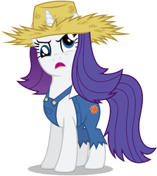 Size: 6250x7000 | Tagged: safe, artist:caliazian, character:rarity, episode:simple ways, g4, my little pony: friendship is magic, .ai available, absurd resolution, clothing, country, derp, female, hat, hillbilly, impersonating, open mouth, overalls, rarihick, simple background, solo, straw hat, transparent background