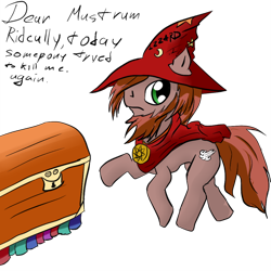 Size: 712x712 | Tagged: safe, artist:snus-kun, discworld, ponified, rincewind, the luggage