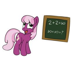 Size: 1280x1280 | Tagged: safe, artist:redquoz, character:cheerilee, species:earth pony, species:pony, 16, 2+2=fish, algebra, chalkboard, common core, female, mare, math, simple background, solo, the fairly oddparents, transparent background