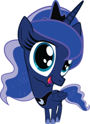 Size: 762x1048 | Tagged: safe, artist:felix-kot, character:princess luna, species:alicorn, species:pony, chibi, cute, female, looking at you, open mouth, simple background, smiling, solo, transparent background
