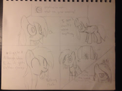 Size: 1280x960 | Tagged: safe, artist:mranthony2, character:fluttershy, oc, oc:lemon bounce, episode:make new friends but keep discord, episode:the ticket master, g4, my little pony: friendship is magic, ask, clothing, comic, dress, grand galloping gala, monochrome, sketch, tumblr, you're going to love me
