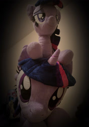 Size: 2835x4000 | Tagged: safe, artist:plushwaifus, artist:qtpony, photographer:corpulentbrony, character:twilight sparkle, species:pony, species:unicorn, bedroom eyes, cute, horn, indoors, irl, life size, looking at you, photo, plushie, twiabetes