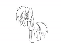 Size: 1280x960 | Tagged: safe, artist:mranthony2, oc, oc only, oc:lemon bounce, species:earth pony, species:pony, digital art, earth pony oc, lineart, looking at you, monochrome, sketch, solo