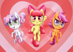 Size: 1024x724 | Tagged: safe, alternate version, artist:tsand106, character:apple bloom, character:scootaloo, character:sweetie belle, species:pegasus, species:pony, cutie mark crusaders, parody, the powerpuff girls