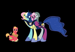 Size: 4233x2921 | Tagged: safe, artist:theunknowenone1, character:big mcintosh, character:cheerilee, character:fleetfoot, character:fluttershy, character:marble pie, character:princess luna, species:earth pony, species:pony, ship:cheerimac, ship:fluttermac, ship:lunamac, ship:marblemac, big macintosh gets all the mares, cheerimacshy, conjoined, five heads, fleetmac, fluttermarblemac, fusion, harem, hydra, male, marblunacheerifleettershy, multiple heads, not salmon, shipping, stallion, straight, wat, we have become one, wtf
