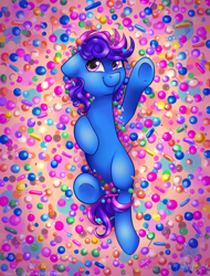 Size: 1900x2500 | Tagged: safe, artist:frostykat13, oc, oc only, oc:sugar rush, candy, food, solo, sweets