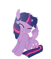 Size: 1035x1187 | Tagged: safe, artist:bri-sta, artist:chiweee, character:twilight sparkle, behaving like a dog, chest fluff, cute, ear scratch, eyes closed, female, filly, filly twilight sparkle, solo, tongue out, twiabetes, underhoof, younger