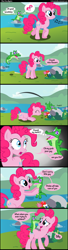 Size: 1000x3650 | Tagged: safe, artist:coltsteelstallion, character:gummy, character:pinkie pie, broken teeth, comic, rock, teeth, tower of pimps
