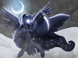 Size: 3500x2600 | Tagged: safe, artist:gab0o0, character:princess luna, episode:a hearth's warming tail, g4, my little pony: friendship is magic, female, scythe, solo, spirit of hearth's warming yet to come