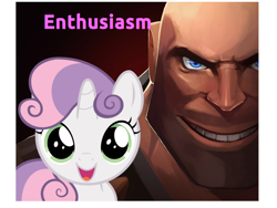 Size: 1058x794 | Tagged: safe, artist:biggreenpepper, artist:thatguy1945, edit, character:sweetie belle, crossover, heavy, team fortress 2, vector, vector edit