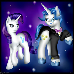 Size: 1000x1000 | Tagged: safe, artist:absolitedisaster08, character:fancypants, character:rarity, ship:raripants, female, male, shipping, straight