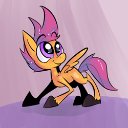 Size: 1000x1000 | Tagged: safe, artist:spanish-scoot, character:scootaloo, species:pegasus, species:pony, female, solo