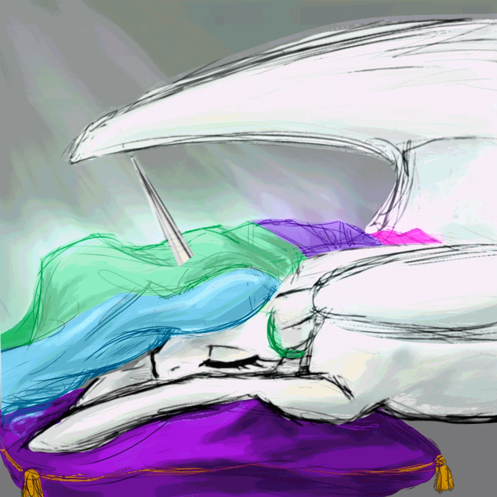 Size: 1000x1000 | Tagged: safe, artist:equum_amici, artist:valkyrie-girl, character:princess celestia, animated, cinemagraph, female, gif, sleeping, solo
