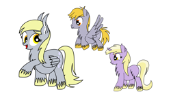 Size: 1280x720 | Tagged: safe, artist:dinkyuniverse, character:crackle pop, character:derpy hooves, character:dinky hooves, species:pegasus, species:pony, brother and sister, family, female, mare, mother and daughter, mother and son