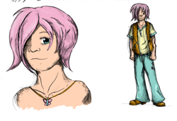 Size: 500x344 | Tagged: safe, artist:dreamingnoctis, character:fluttershy, species:human, butterscotch, humanized, rule 63, solo