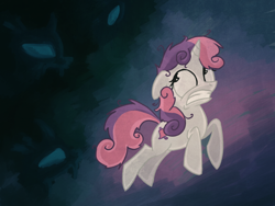 Size: 800x600 | Tagged: safe, artist:syntactics, character:sweetie belle, species:changeling, female, older, solo
