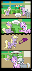 Size: 3168x6894 | Tagged: safe, artist:dinkyuniverse, character:diamond tiara, character:dinky hooves, character:silver spoon, species:pony, comic:wine essence, ableism, abuse, bully, bullying, chest fluff, comic, crying, dinkybuse, ear fluff, grimdark series, pain, ponyville schoolhouse, school, suffering, unshorn fetlocks