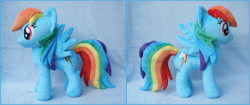 Size: 2350x987 | Tagged: safe, artist:lilmoon, character:rainbow dash, irl, photo, plushie, solo