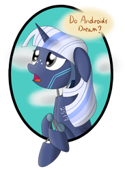 Size: 1500x2050 | Tagged: safe, artist:cloudy95, oc, oc only, oc:silverlay, species:pony, species:unicorn, android, female, gynoid, mare, robot, robot pony, simple background, solo, species swap, transparent background
